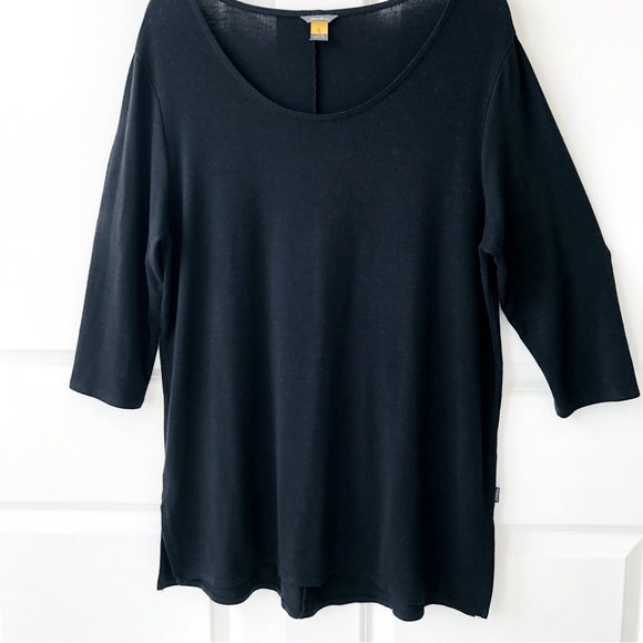 Eddie Bauer Sweaters - Eddie Bauer women’s sweater three-quarter-length sleeves black sz XL scoop neck.